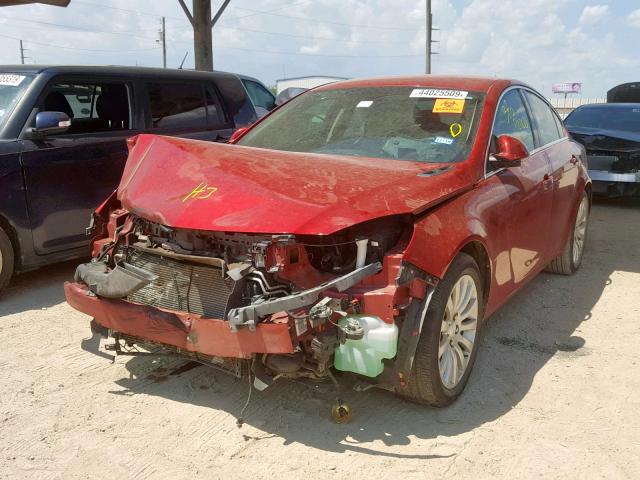 2G4GS5EV6D9250070 - 2013 BUICK REGAL PREM RED photo 2