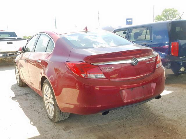 2G4GS5EV6D9250070 - 2013 BUICK REGAL PREM RED photo 3