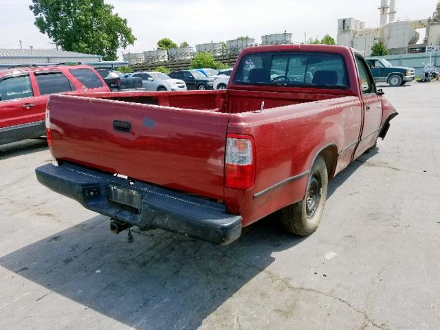 JT4UD10D7S0003771 - 1995 TOYOTA T100 RED photo 4
