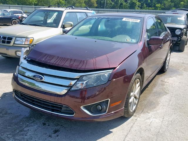 3FAHP0CG8BR208465 - 2011 FORD FUSION SEL MAROON photo 2