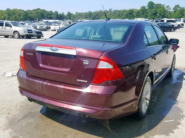 3FAHP0CG8BR208465 - 2011 FORD FUSION SEL MAROON photo 4