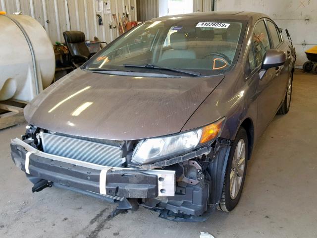 2HGFB2F96CH550147 - 2012 HONDA CIVIC EXL ყავისფერი ფოტო 2