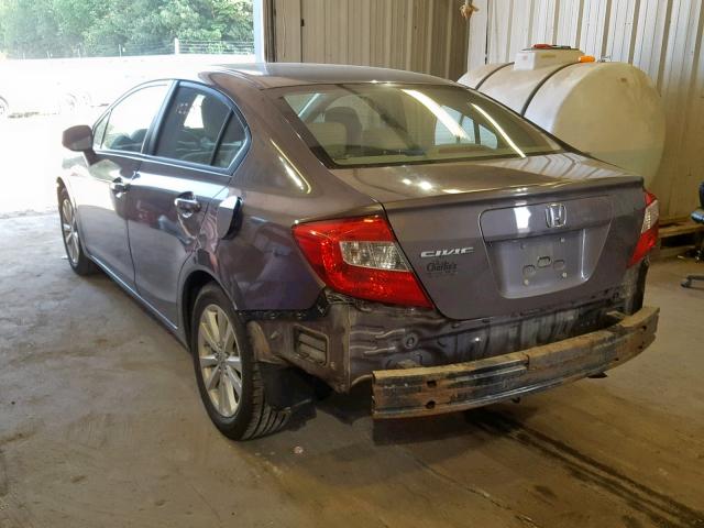 2HGFB2F96CH550147 - 2012 HONDA CIVIC EXL ყავისფერი ფოტო 3