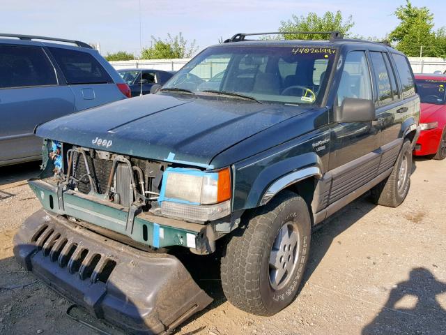 1J4GZ58S0SC647310 - 1995 JEEP GRAND CHER GREEN photo 2