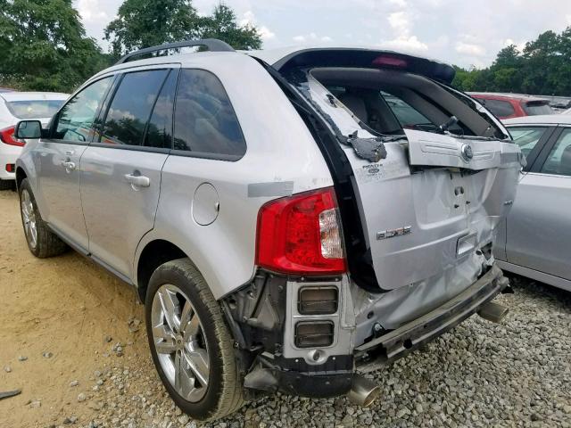 2FMDK3JCXDBA47266 - 2013 FORD EDGE SEL SILVER photo 3