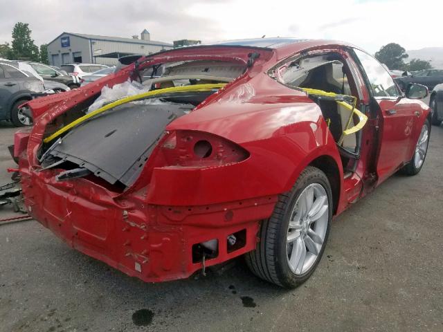 5YJSA1S10EFP56244 - 2014 TESLA MODEL S წითელი ფოტო 4