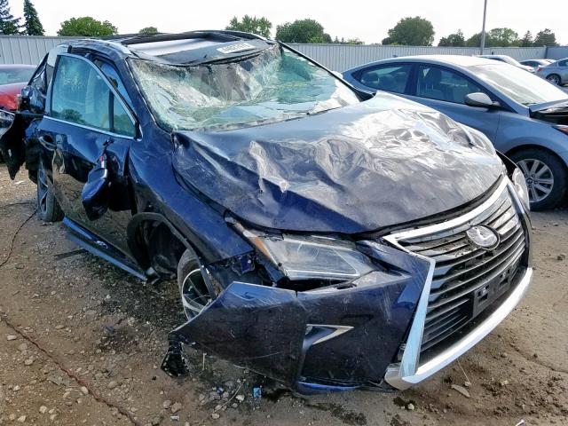 2T2BGMCA7JC024136 - 2018 LEXUS RX 450H BLUE photo 1