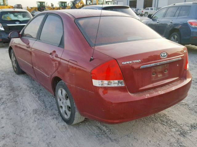 KNAFE221695655872 - 2009 KIA SPECTRA EX BURGUNDY photo 3