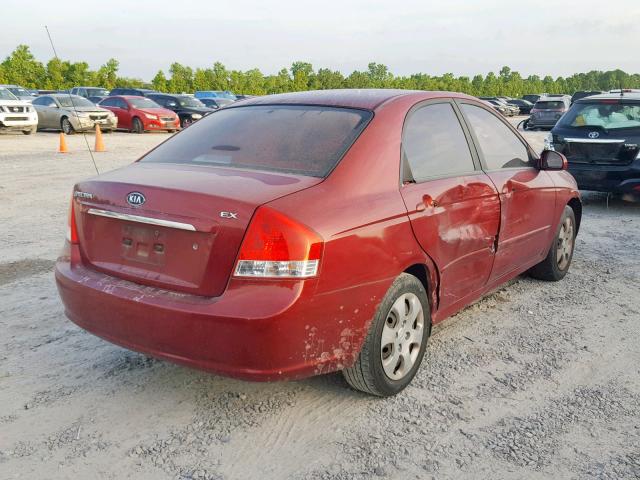 KNAFE221695655872 - 2009 KIA SPECTRA EX BURGUNDY photo 4