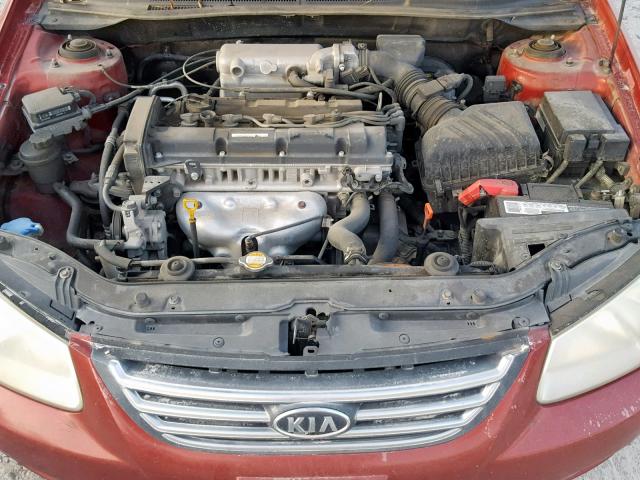 KNAFE221695655872 - 2009 KIA SPECTRA EX BURGUNDY photo 7