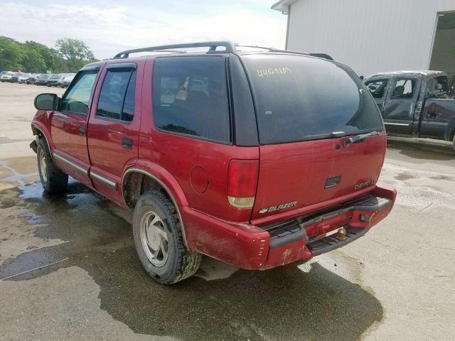 1GNDT13W412229275 - 2001 CHEVROLET BLAZER RED photo 3