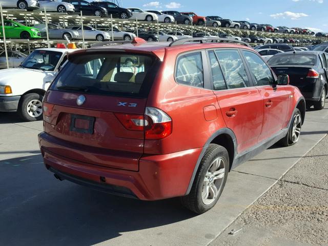 WBXPA93416WG79951 - 2006 BMW X3 3.0I RED photo 4