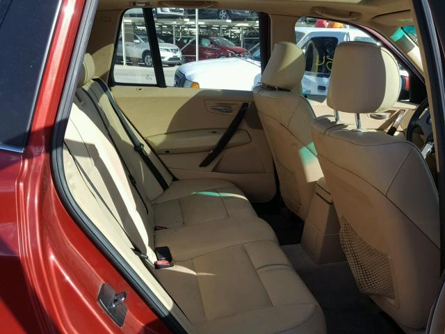 WBXPA93416WG79951 - 2006 BMW X3 3.0I RED photo 6