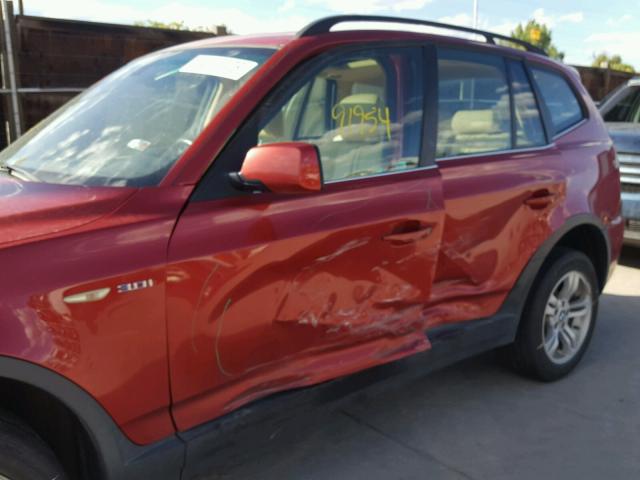 WBXPA93416WG79951 - 2006 BMW X3 3.0I RED photo 9