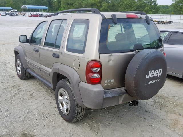 1J8GL48K27W536032 - 2007 JEEP LIBERTY SP BROWN photo 3