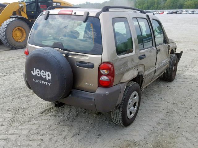 1J8GL48K27W536032 - 2007 JEEP LIBERTY SP BROWN photo 4