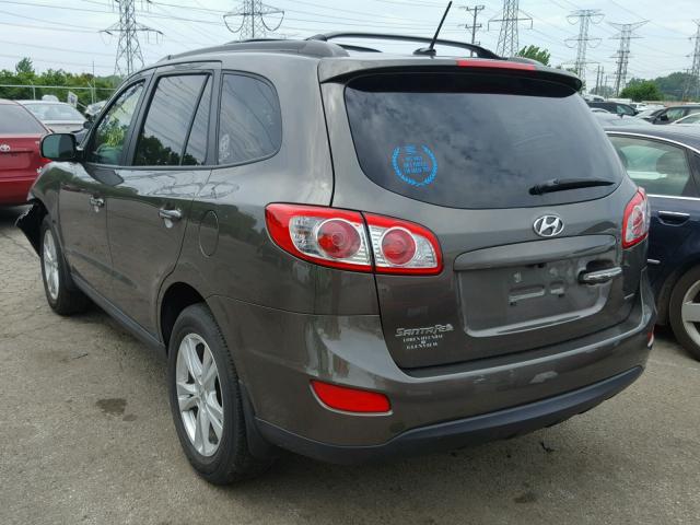 5XYZK4AG0CG127219 - 2012 HYUNDAI SANTA FE L BROWN photo 3