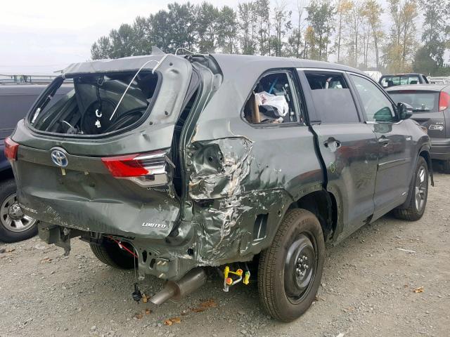 5TDDGRFH5JS045142 - 2018 TOYOTA HIGHLANDER GREEN photo 4