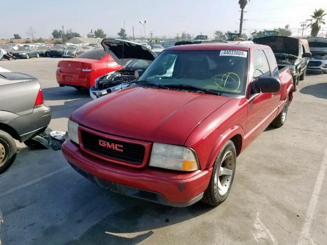 1GTCS195318184168 - 2001 GMC SONOMA BURGUNDY photo 2