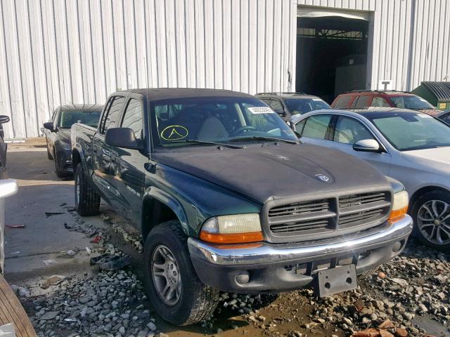 1B7HG2AN01S288631 - 2001 DODGE DAKOTA QUA GREEN photo 1