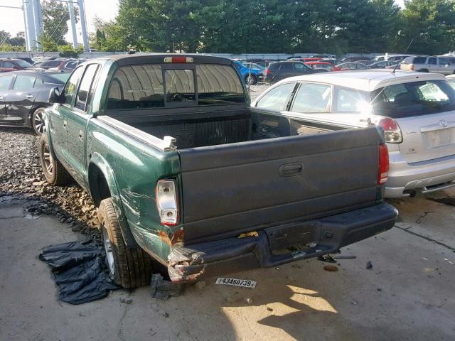 1B7HG2AN01S288631 - 2001 DODGE DAKOTA QUA GREEN photo 3