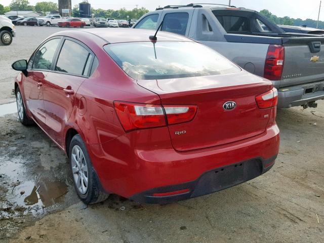 KNADM4A37F6521922 - 2015 KIA RIO LX RED photo 3