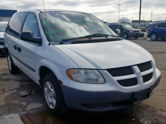 1B4GP253X2B536404 - 2002 DODGE CARAVAN SE WHITE photo 1