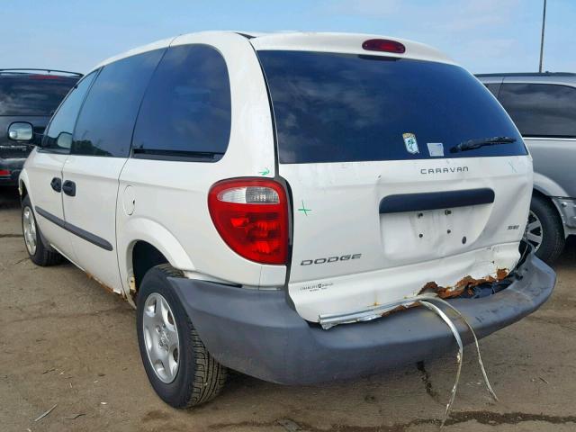 1B4GP253X2B536404 - 2002 DODGE CARAVAN SE WHITE photo 3