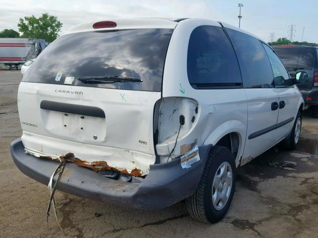 1B4GP253X2B536404 - 2002 DODGE CARAVAN SE WHITE photo 4