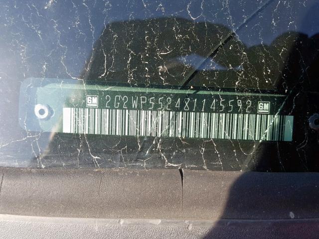 2G2WP552481145592 - 2008 PONTIAC GRAND PRIX GRAY photo 10