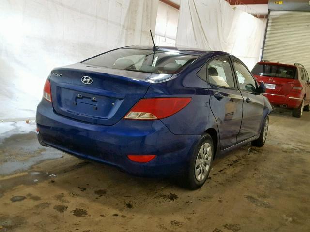 KMHCT4AE0HU247895 - 2017 HYUNDAI ACCENT SE BLUE photo 4