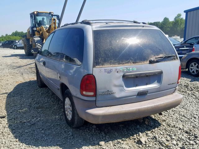 2P4FP2538TR580155 - 1996 PLYMOUTH VOYAGER BLUE photo 3