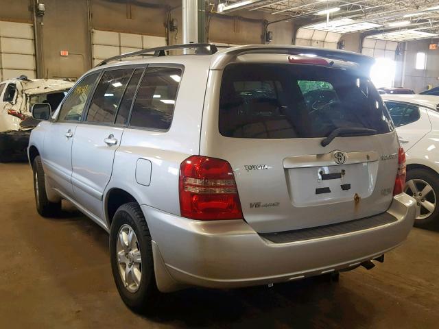 JTEHF21A520079779 - 2002 TOYOTA HIGHLANDER GRAY photo 3