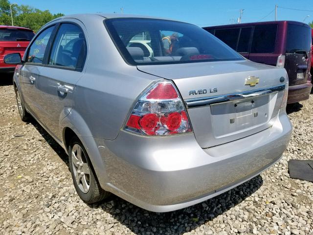 KL1TD56648B148461 - 2008 CHEVROLET AVEO BASE ვერცხლისფერი ფოტო 3