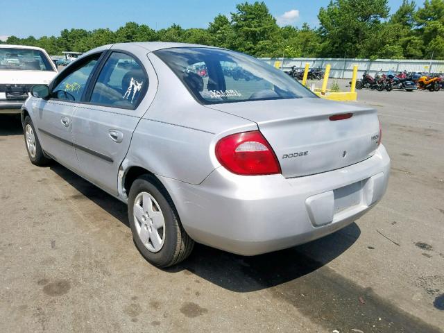 1B3AS26C73D128939 - 2003 DODGE NEON SE SILVER photo 3