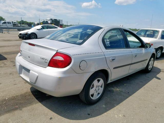 1B3AS26C73D128939 - 2003 DODGE NEON SE SILVER photo 4