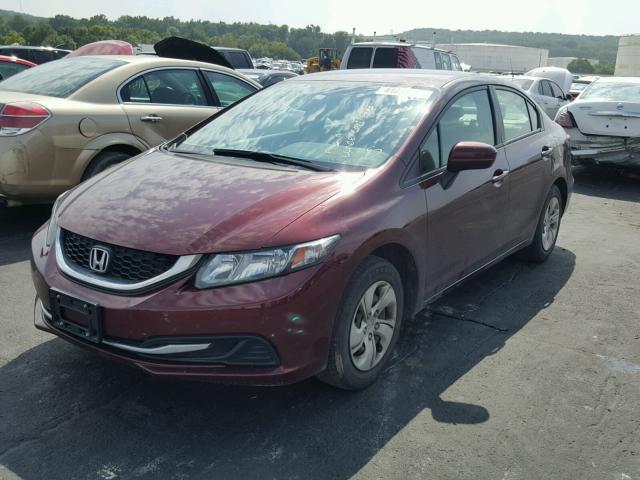 19XFB2F59EE032933 - 2014 HONDA CIVIC LX MAROON photo 2