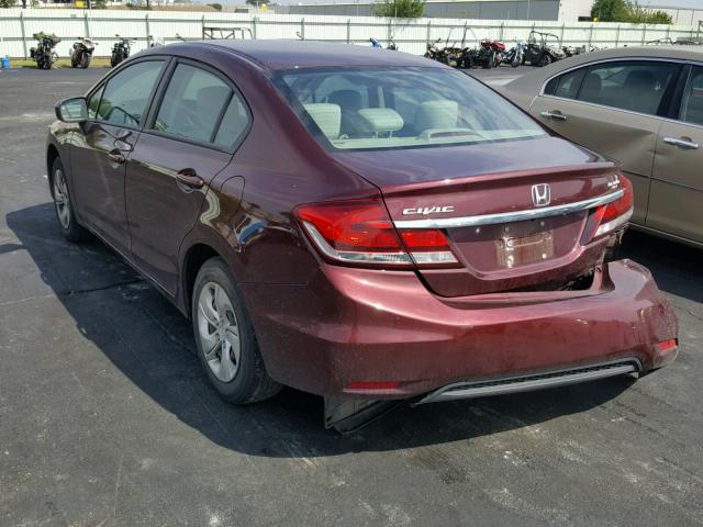 19XFB2F59EE032933 - 2014 HONDA CIVIC LX MAROON photo 3