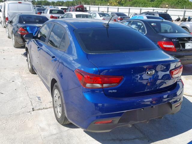 3KPA24AB5JE127048 - 2018 KIA RIO LX BLUE photo 3