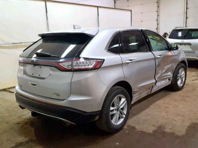 2FMPK4J82HBB46149 - 2017 FORD EDGE SEL SILVER photo 4