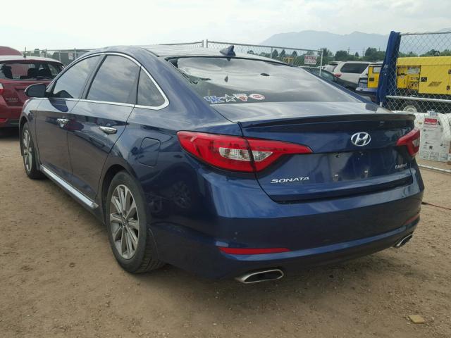 5NPE34AF8GH306741 - 2016 HYUNDAI SONATA SPO BLUE photo 3