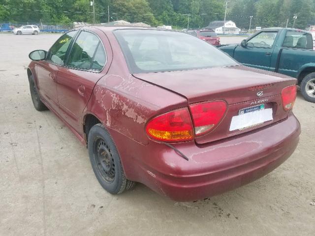 1G3NK52F83C155462 - 2003 OLDSMOBILE ALERO GX RED photo 3