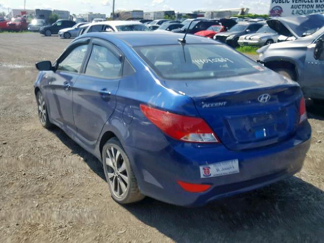 KMHCT4AE1HU245122 - 2017 HYUNDAI ACCENT SE BLUE photo 3