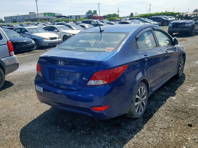 KMHCT4AE1HU245122 - 2017 HYUNDAI ACCENT SE BLUE photo 4