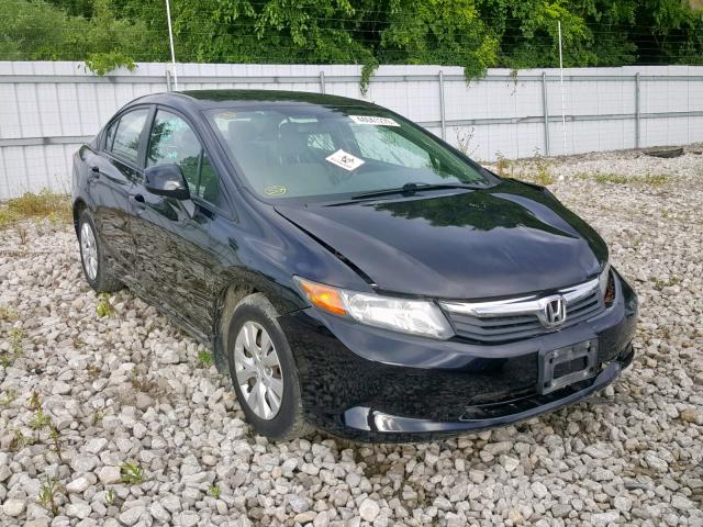 2HGFB2F44CH103966 - 2012 HONDA CIVIC LX BLACK photo 1