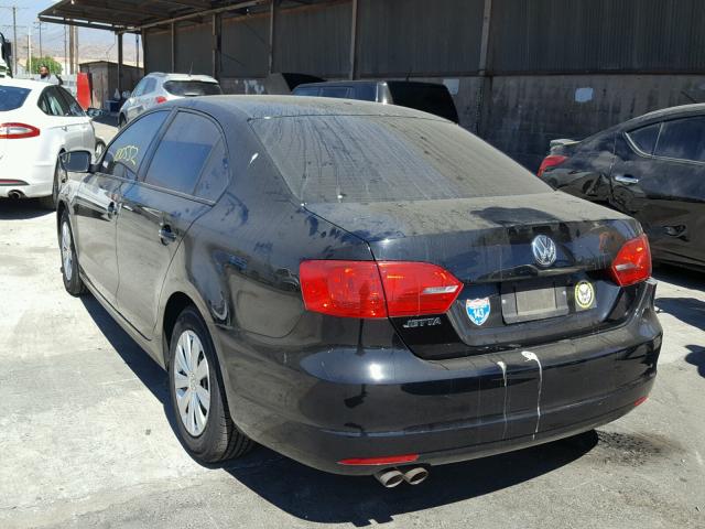 3VW2K7AJ9DM207067 - 2013 VOLKSWAGEN JETTA BASE 黑色 照片 3
