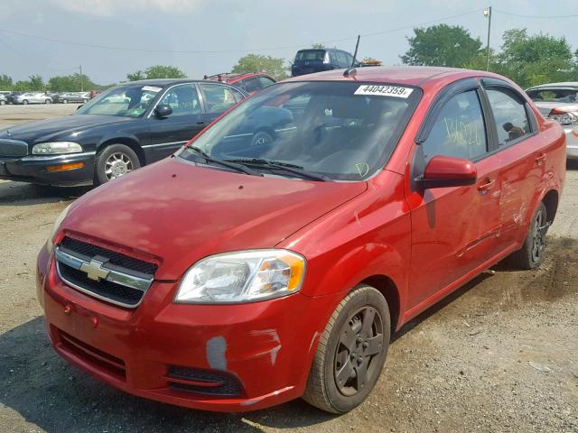 KL1TD5DE8AB126110 - 2010 CHEVROLET AVEO LS RED photo 2