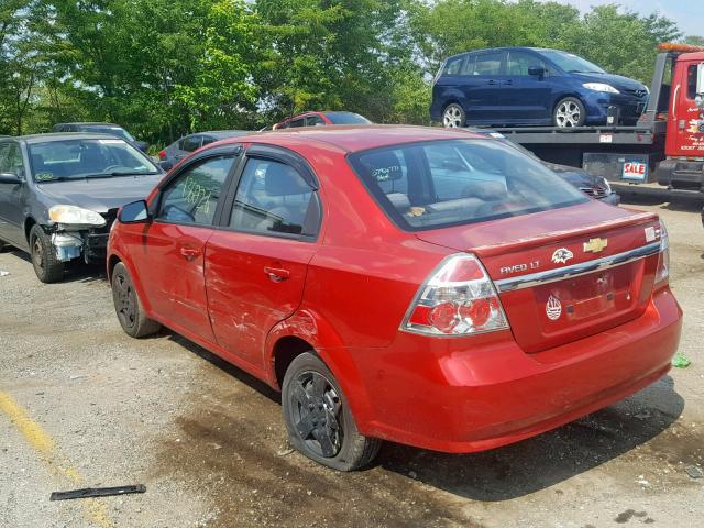 KL1TD5DE8AB126110 - 2010 CHEVROLET AVEO LS RED photo 3