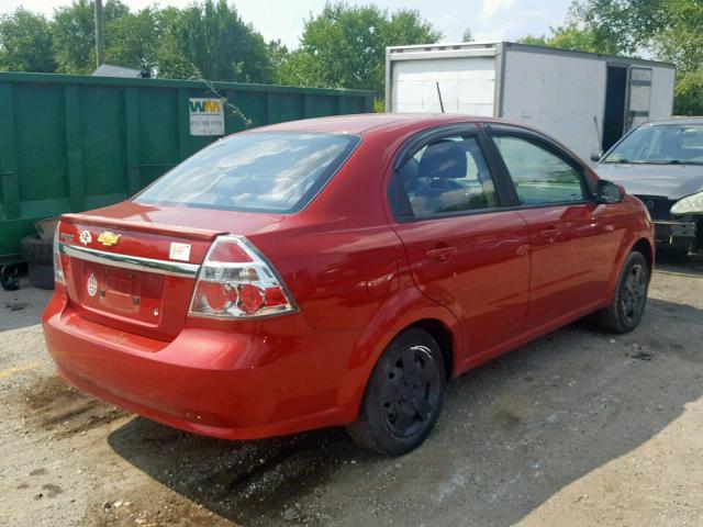 KL1TD5DE8AB126110 - 2010 CHEVROLET AVEO LS RED photo 4