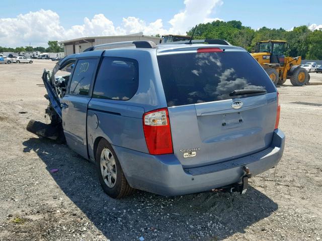 KNDMG4C31A6347345 - 2010 KIA SEDONA LX BLUE photo 3